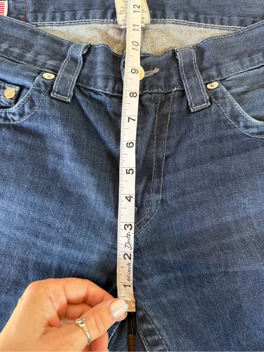 True Religion Bobby Men’s Straight Leg Jeans Dark Wash Hemmed 26.5” Inseam